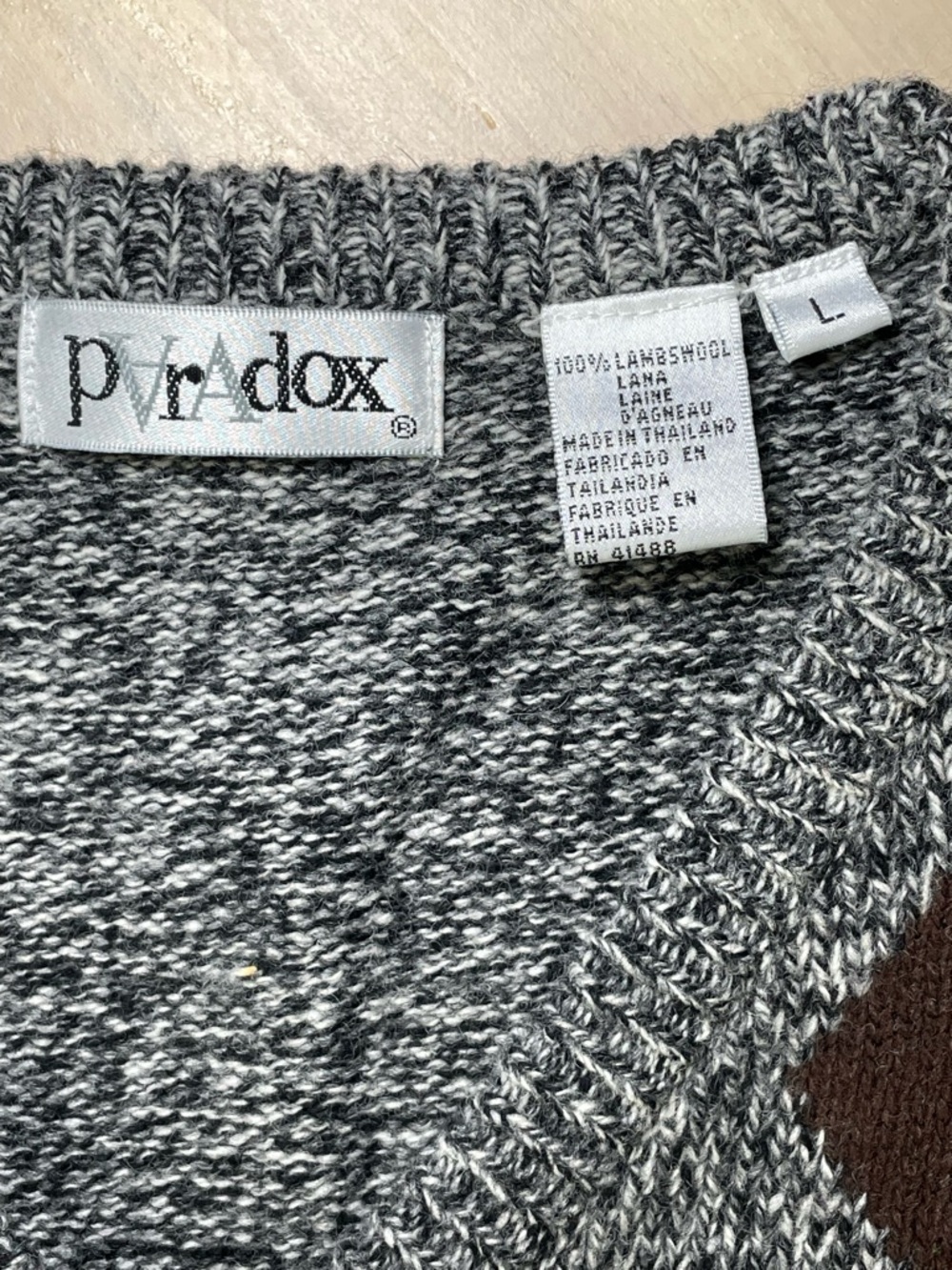 Paradox argyle Sweater Vest Large 100% Lambswool Golf - Picture 2 of 5